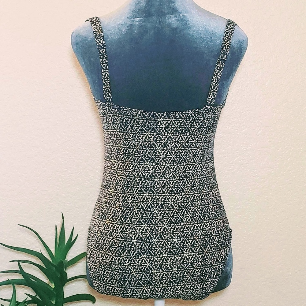 Niptuck Swim 'Joanne' Nautical Foil Print Navy & Gold One-Piece Swimsuit -Size 8 - Picture 8 of 15